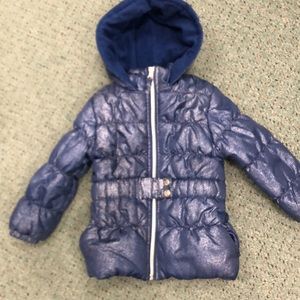 Pink Platinum puffer jacket sz 4T, hood soft, lined pockets. New without tags